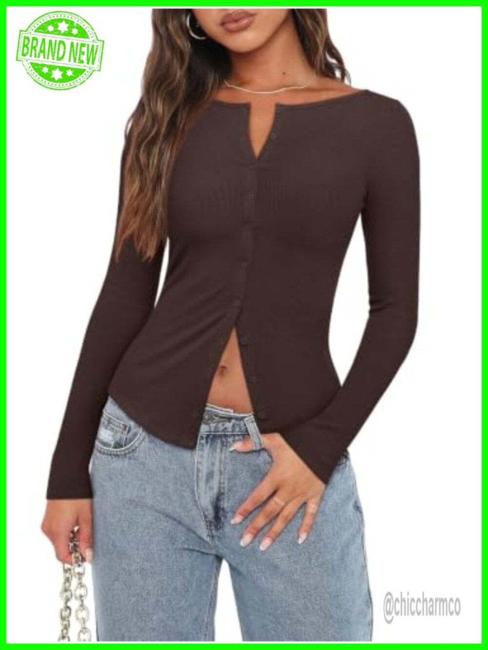REORIA Women's Cropped Cardigan Slim Ribbed Knit Button Top Lightweight